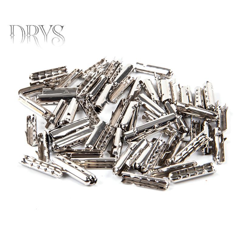 (TFT) 50 Chiếc Đầu Dây Giày Aglets DIY Dây Giày Sửa Chữa Đầu Ren Dây Kẹp Đầu MỚI