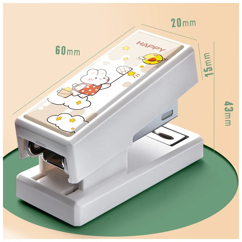 Máy dập ghim bấm  mini sắc màu kèm hộp 400 ghim