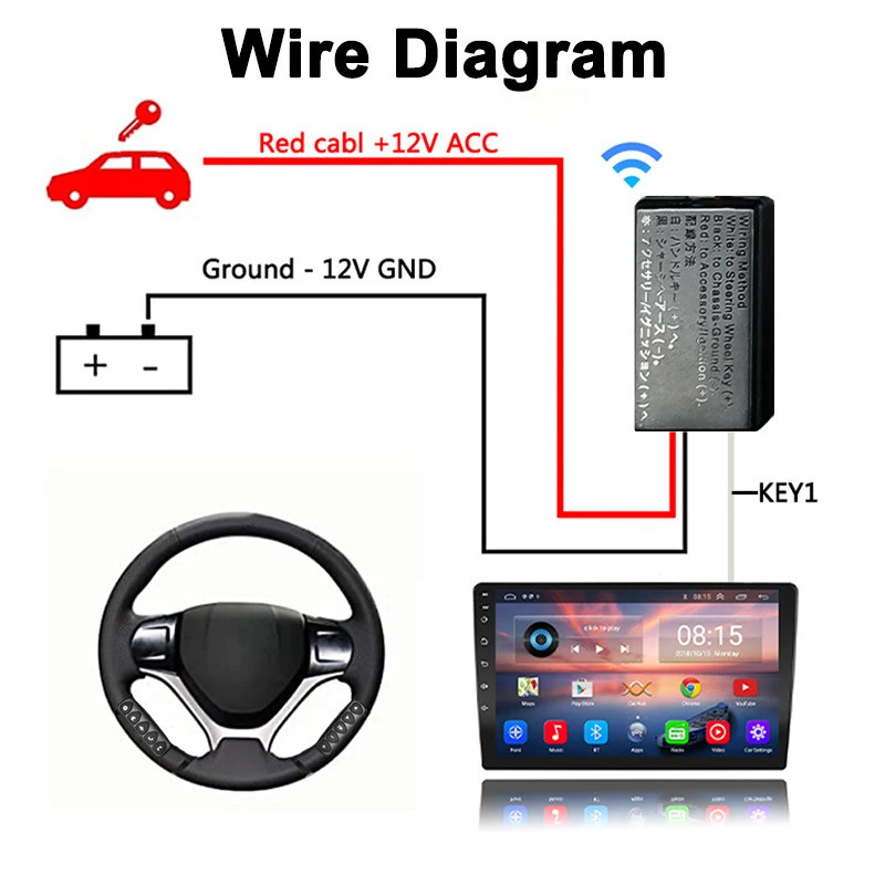 HL 10 Phím Vô Lăng Không Dây Điều Khiển Từ Xa Đa Năng Android Đa Năng Bluetooth Cho Đài Phát Thanh Ô Tô DVD GPS Đa Phương Tiện
