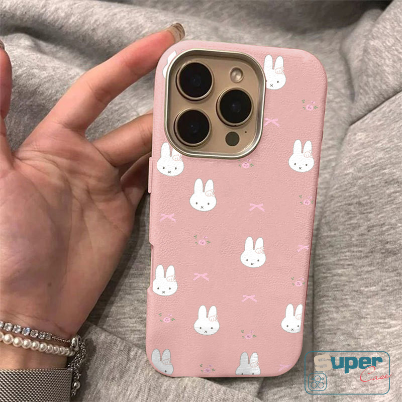 Tương thích cho IPhone 12 14 16 15 17Air 17 12 16 11 15 14 13 Pro Max XR X XS Max 11Pro Plus Gió nhẹ nhàng Họa tiết nơ hoa thỏ dễ thương