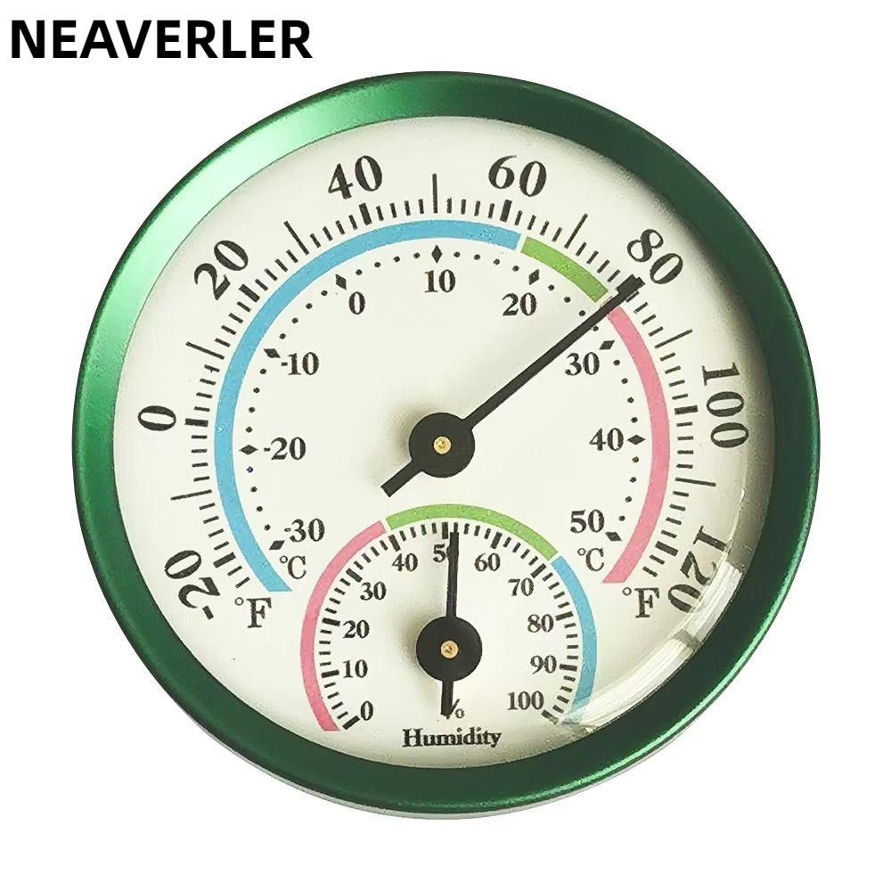 Nhiệt kế đo độ ẩm NEAVERLER, Máy đo độ ẩm nhiệt hợp kim nhôm 2 trong 1, Không cần pin Máy đo tự động treo tường Con trỏ đo độ ẩm nhiệt độ cho văn phòng tại nhà