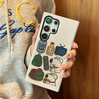 Ốp bảo vệ họa tiết Mischievous Puppy thích hợp cho Samsung s26 s26ultra s22u s23 plus s23FE s24 s25 plus A55 A56 A36 ốp điện thoại di động