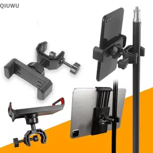 Giá đỡ điện thoại QIUWU Xoay 360 độ Micrô đa năng Giá đỡ hỗ trợ cho điện thoại thông minh 6,5-18cm Giá đỡ chương trình phát nhạc trực tiếp.