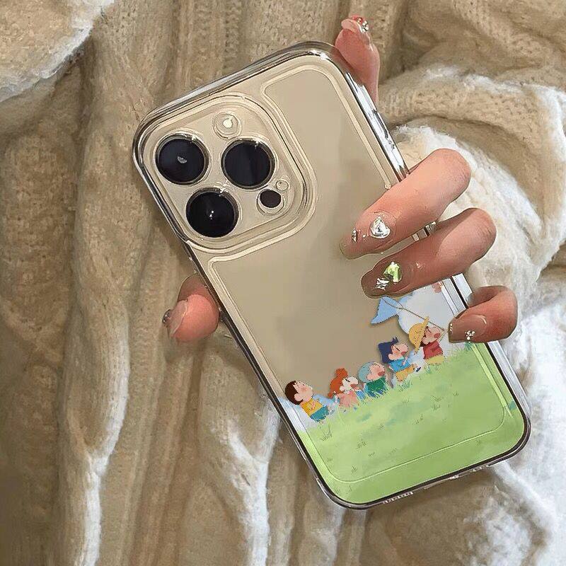 Mùa Xuân Đi Chơi Crayon Shinchan Ốp Lưng Điện Thoại Samsung Galaxy S21 S10 S20 Plus FE S22 Note 20 Ultra J7 Prime Note 10 Plus Lite A11 Vỏ Hoạt Hình Dễ Thương Chống Sốc Thời Trang TPU Trong Suốt