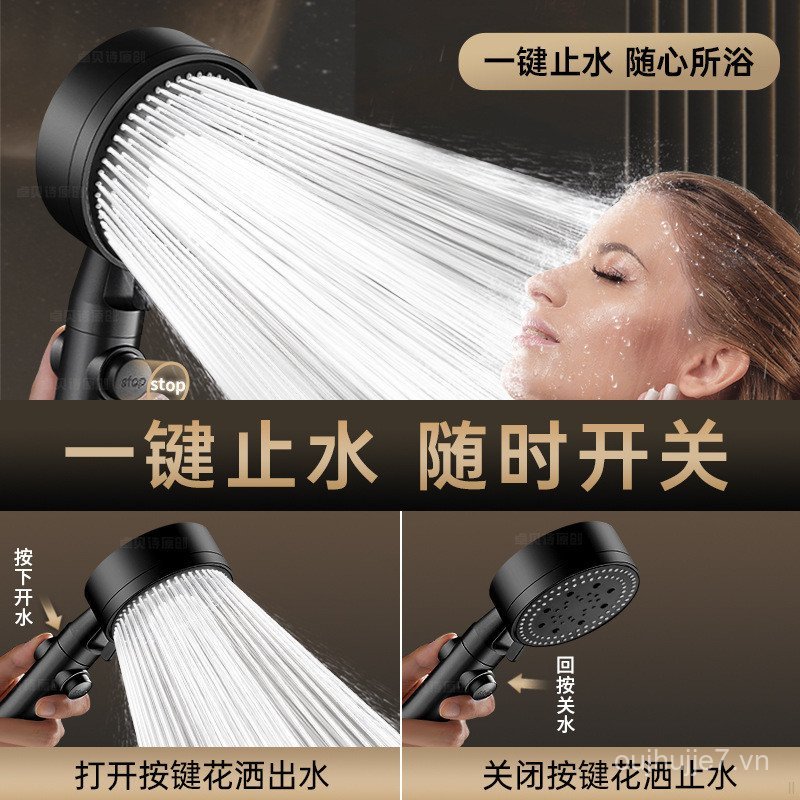 Bộ đầu vòi hoa sen áp lực chắc chắn Lỗ dày Cửa thoát nước lớn Tắm vòi hoa sen áp lực Đầu vòi hoa sen cầm tay ZMM1