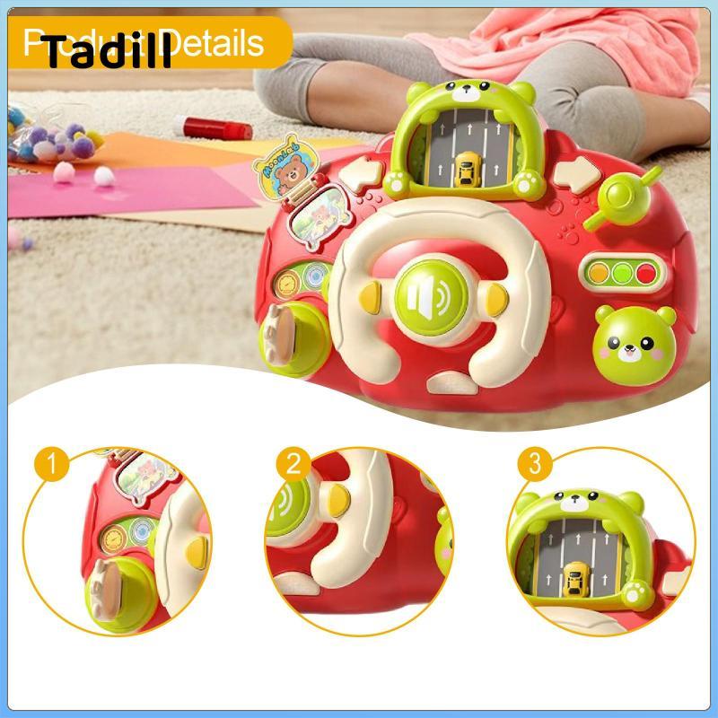 Tadill Mô Phỏng Vô Lăng Xe Trẻ Em Giả Vờ Chơi Lái Xe Đồ Chơi Âm Nhạc Trình Điều Khiển Giọng Nói Huấn Luyện Giáo Dục Chất Liệu PP Thích Hợp Cho Trẻ Em Xe Đẩy Gia Đình