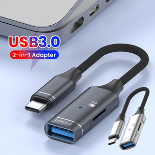 Elough 2 Trong 1 USB3.0 Loại C Bộ Chuyển Đổi Cáp Đầu Đọc Thẻ TF Cho Điện Thoại Di Động Tốc Độ Cao USB C Nam Sang USB Chuyển Đổi