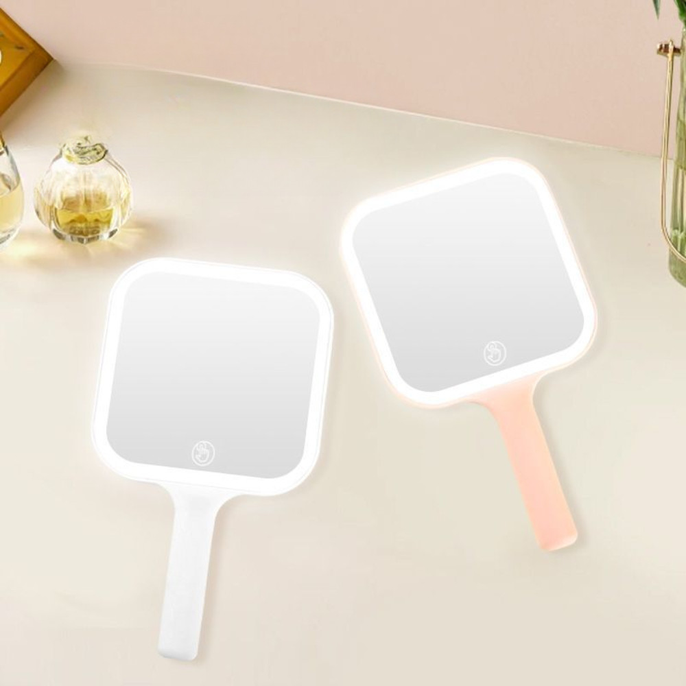 Gương Trang Điểm LED Cầm Tay 3 Chế Độ Ánh Sáng, Gương Makeup Sạc Type-C HD Nhỏ Gọn Nhamoi