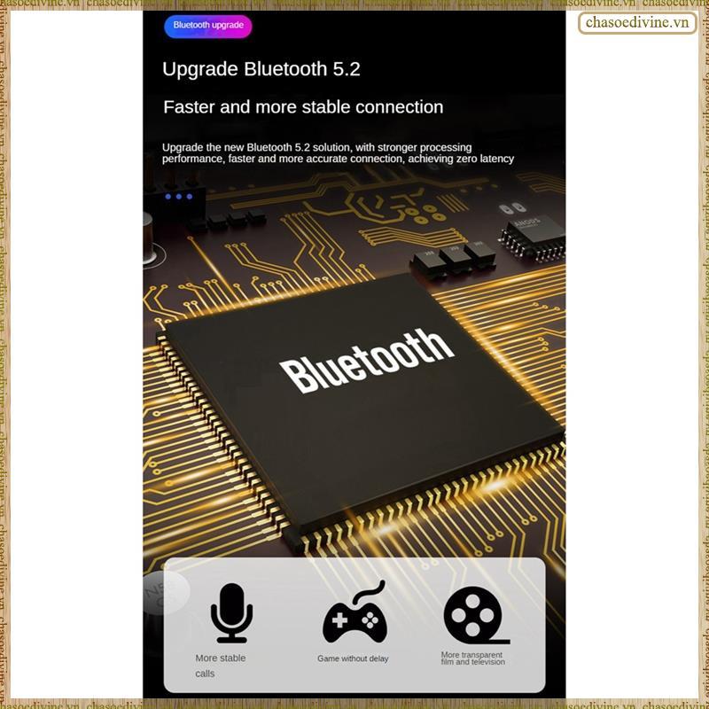 [K O G X] Tai nghe Bluetooth S10Pro Bluetooth 5.2 Tai nghe cảm ứng âm thanh nổi song phương với hộp sạc màn hình kỹ thuật số 2200MA màu đen