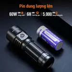 Đèn Pin Siêu Sáng SUPERFIRE  L22 60W Siêu sáng 5000 Lumen Đèn pin Power Bank Chức năng sạc lại Đèn lồng tự vệ — ảnh 6