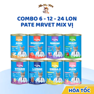 COMBO 6 - 12 - 24 Lon Pate MRVET / Mr.vet 400G 8 Vị Hỗ Trợ Tiêu Hóa, Sáng Mắt, Mượt Lông