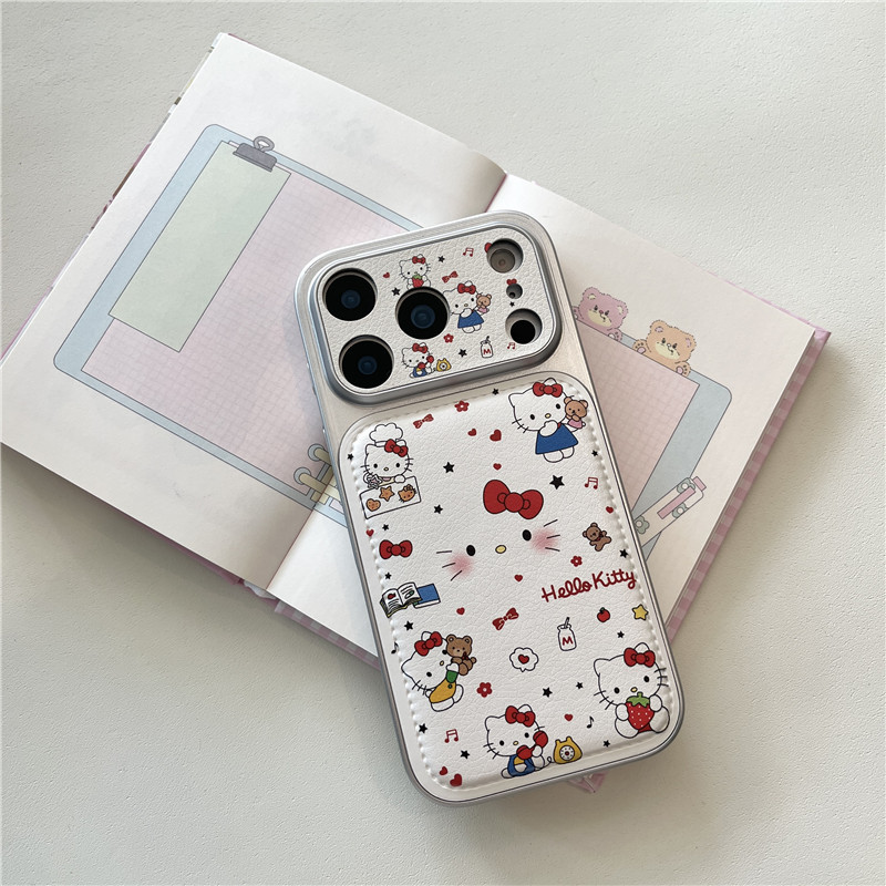 Ốp điện thoại chất liệu PU họa tiết mèo Cheeky cho iPhone 17 Pro Max 16 pro max