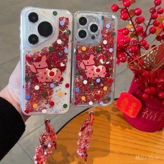 Chấm Bi Đỏ Long Lanh Pony Thích Hợp Cho iPhone17promax Vỏ Điện Thoại Hạt Vòng Tay 16 15 14 13 12 11