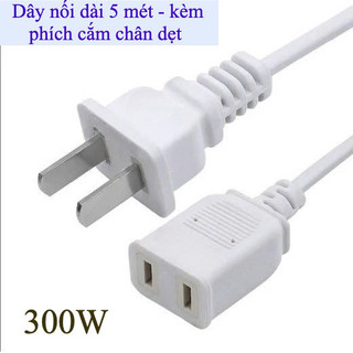 Dây nối dài 5 mét  + phích cắm chân dẹt ( tiêu chuẩn Mỹ )  - Hàng sẵn kho