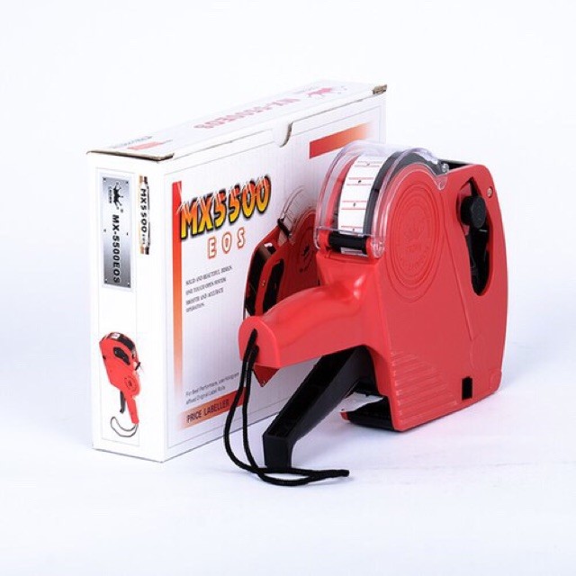 Bộ dụng cụ bấm giá đầy đủ (máy, 200 tem, 2 mực), Máy Bắn/Bấm Giá Tiền, Có Ký Hiệu VND, Núm Xoay Nhẹ, Tem (200 tem)