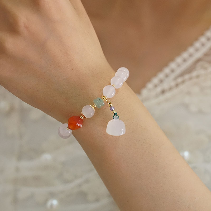 Vòng tay Chalcedony có thể tháo rời dễ thương thời trang