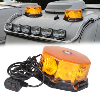 Đèn LED Beacon Đèn Hổ Phách Cảnh Báo Xe Cứu Hỏa Xe Buýt Nhấp Nháy COB Khẩn Cấp Với Từ 12-24V