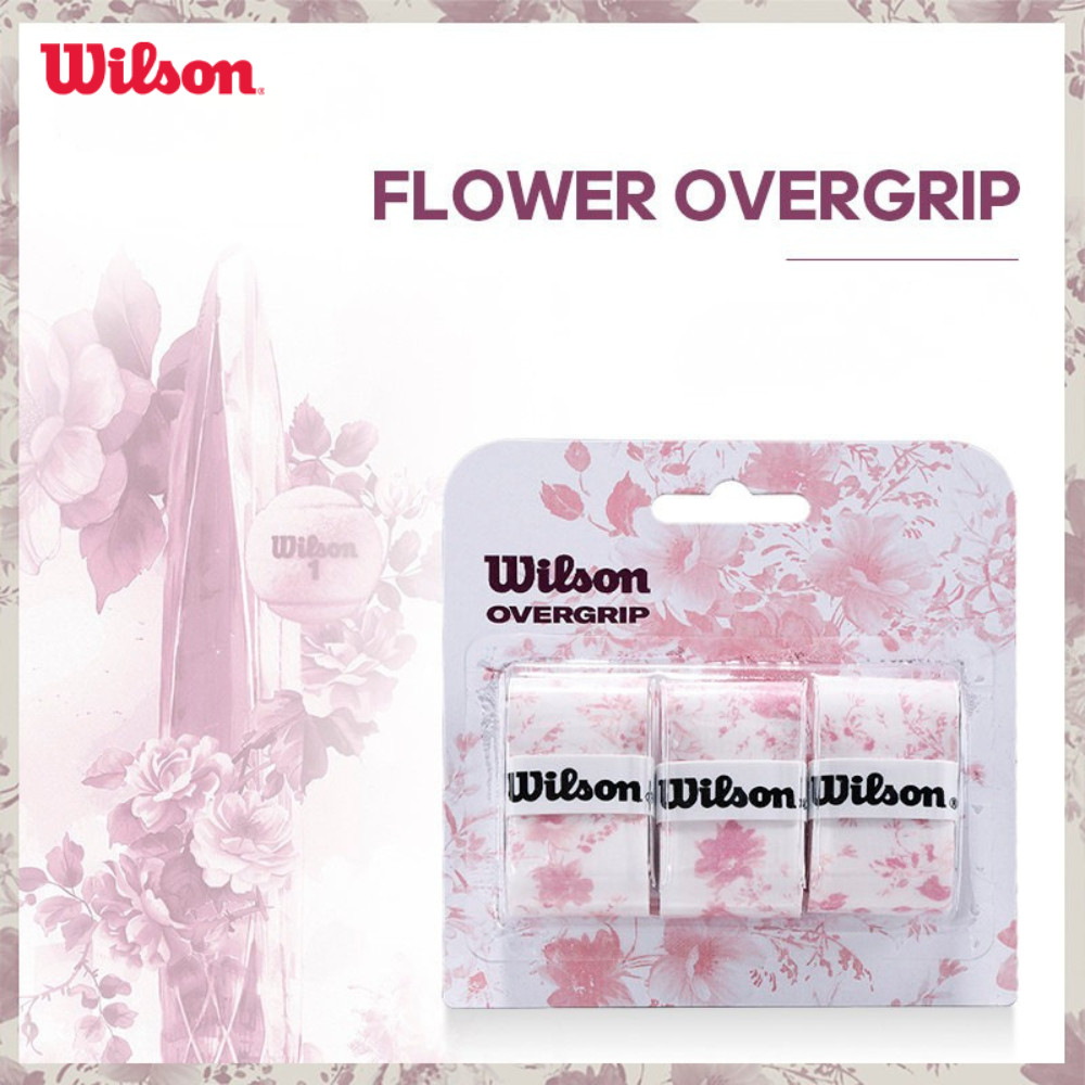 Wilson 2024 Flower Overgrip 3 Pack SMU Pink/White Quấn Cán Vợt Tennis WR8446301001