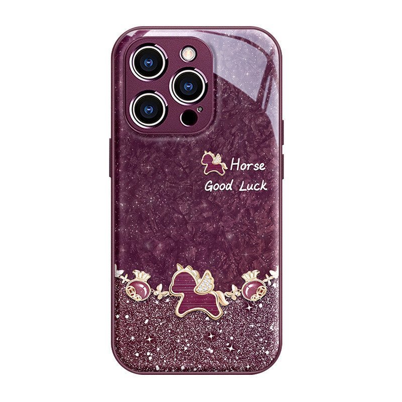 Thích Hợp Cho 17promax Ốp Lưng Điện Thoại iphone15 Năm Mới 16 Túi May Mắn Pony Vòng Tay 14 Lấp Lánh 15