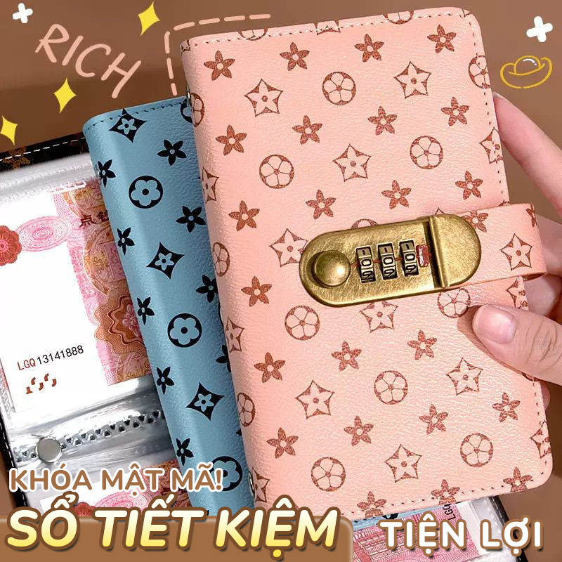 Sổ tiết kiệm đựng tiền khóa mật khẩu – 100 tờ giấy trong suốt, hỗ trợ quản lý chi tiêu hiệu quả，mẫu mã đẹp đa dạng,