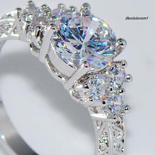 <BSTO> Nhẫn đính hôn nữ đính đá zircon sang trọng