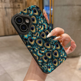 Vỏ lông chim công cho IPhone 17 Air 16 16e 15 14 13 12 11 PRO MAX X XR XSMAX 6 6S 7 8 + PLUS Da PU + Vỏ TPU TYYP