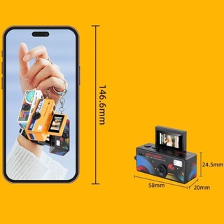 TREDDING491 Móc khóa Máy ảnh ngón tay cái, Túi cổ điển Charm Máy ảnh kỹ thuật số, Quà tặng Màn hình lật có ghi Video Móc khóa máy ảnh ngón tay cái Mini