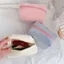 Túi đựng mỹ phẩm Velvet Macaron Dung tích lớn Túi đựng đồ trang điểm di động