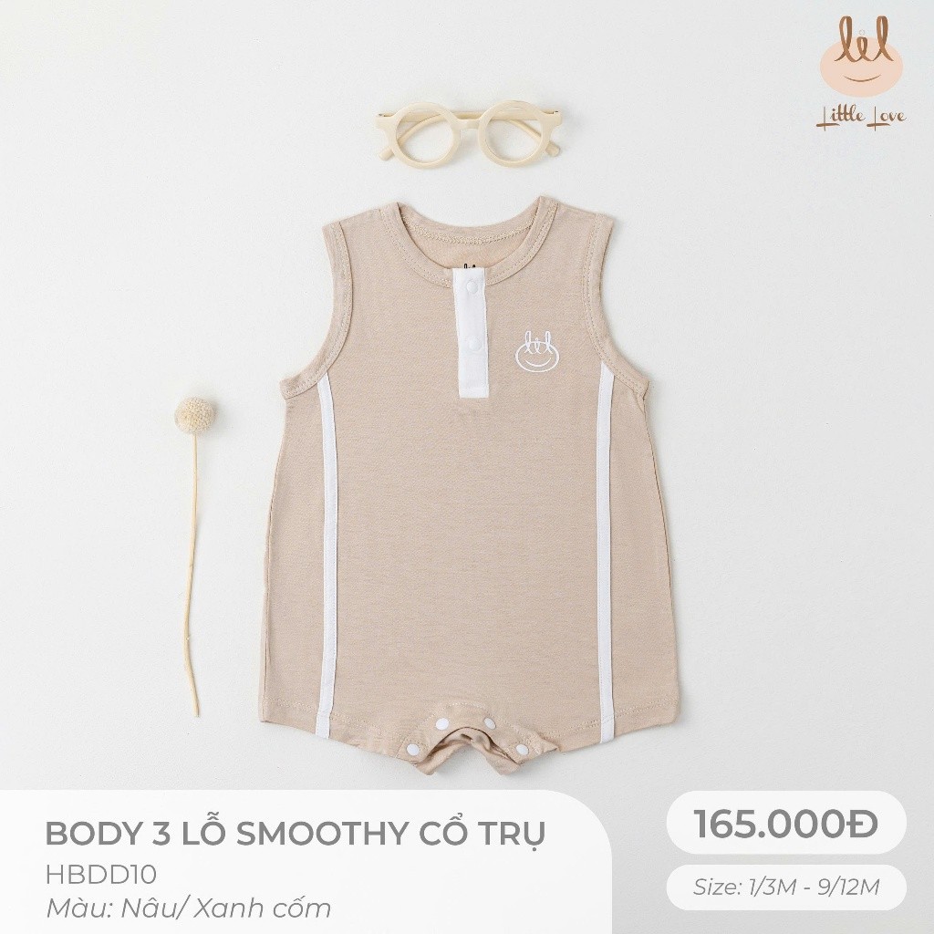 BỘ BA LỖ SMOOTHY CỔ TRỤ [ SIÊU MỀM, MÁT, MỊN CO DÃN VÀ THẤM HÚT ] SZ 1/3M -9/12M (HBDD10)