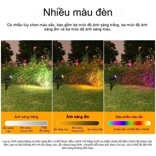 Đèn Chiếu Điểm Năng Lượng Mặt Trời 18 LED Chống Thấm Nước Ngoài Trời Sân Vườn Lối Đi Bãi Cỏ