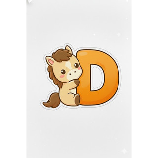 Móc khoá Ngựa (Pony) ôm chữ cái dễ thương