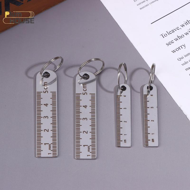 Thước Mini Inox PlumHOUSE Có Móc Khóa - Dụng Cụ Đo Đồ Dùng Văn Phòng Và Học Tập (Thước Đo Chống Mất) VN