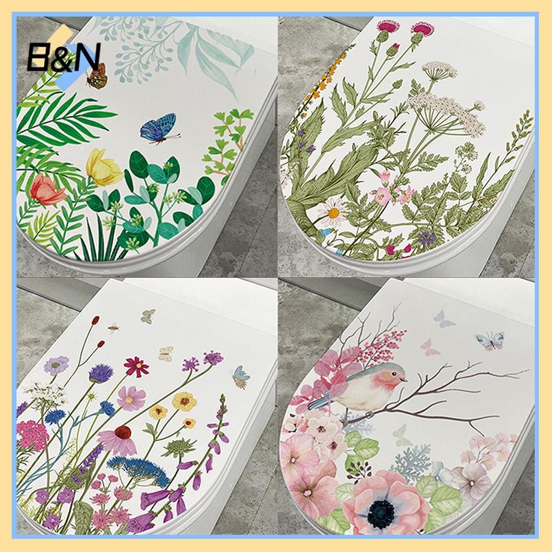 B & N Hoa Cỏ Chim Vệ Sinh Stier Tranh Tự Dính Có Thể Tháo Rời Phòng Tắm Decal Trang Trí Phòng Cửa Sổ Stiers.