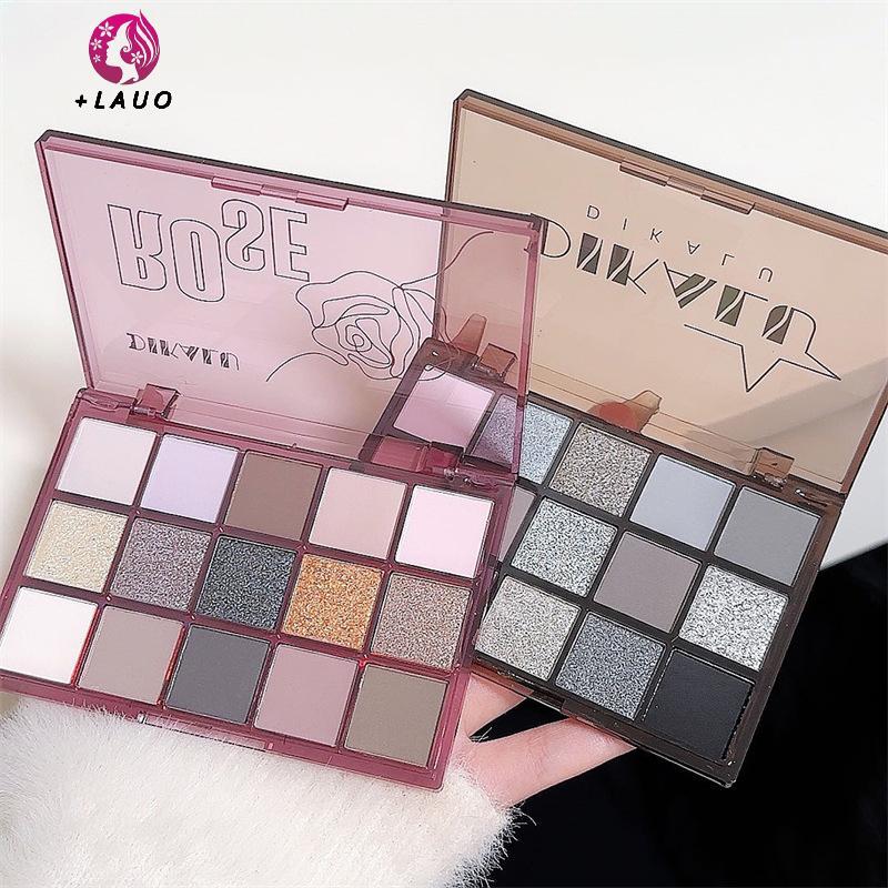 Springevenstar DIKALU Bảng Phấn Mắt Xanh Tím Lấp Lánh Ngọc Trai Matte Eye Shadow Shimmer Trang Điểm Lâu Dài Nữ Làm Đẹp Mắt Mỹ Phẩm Springevenstar