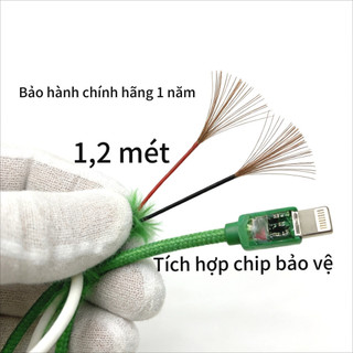 Cáp sạc bọc dù 3 trong 1 đa năng nhiều màu sắc. Dùng cho nhiều dòng ios và android dài 1.2 mét - Hàng sẵn kho