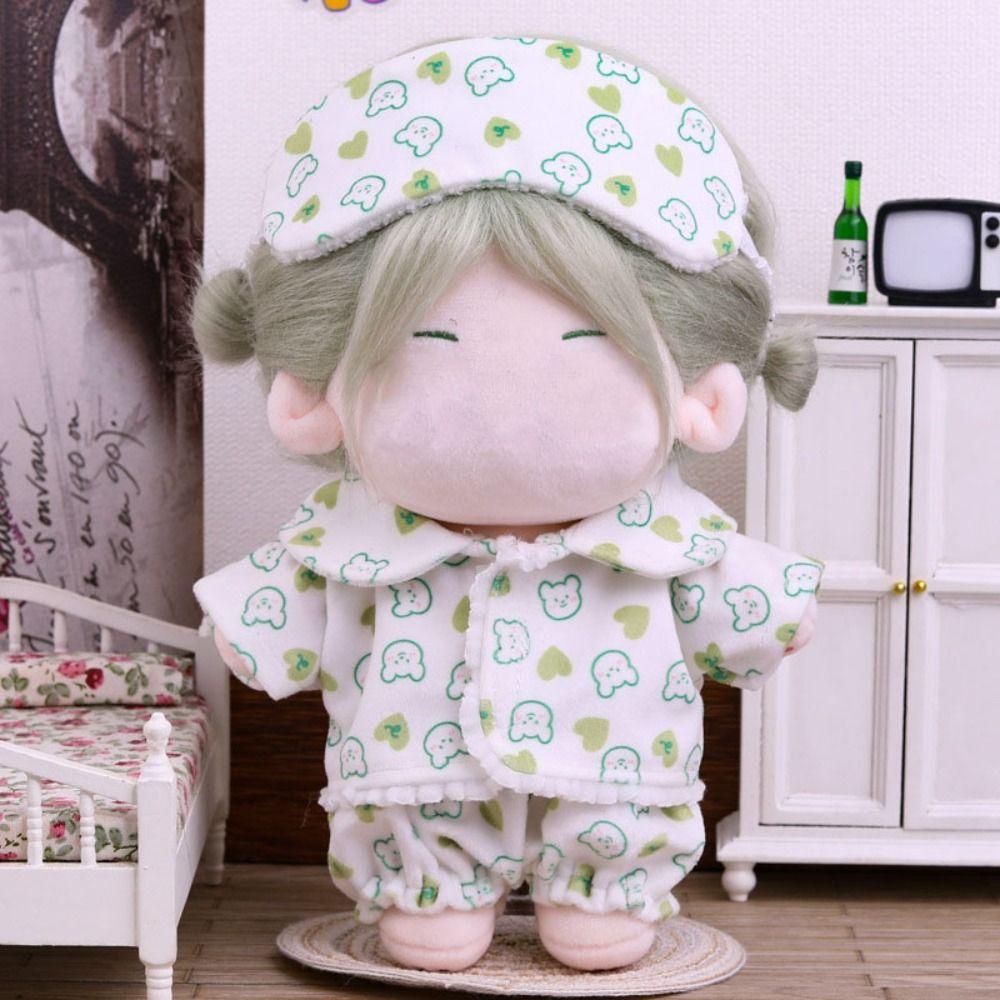Quần áo búp bê FLAZEA, Quần short áo sơ mi 20cm Miếng dán Bộ đồ ngủ búp bê, Trang phục thay thế đồ chơi Đạo cụ ảnh Phụ kiện búp bê Bộ quần áo Mini Búp bê nhồi bông