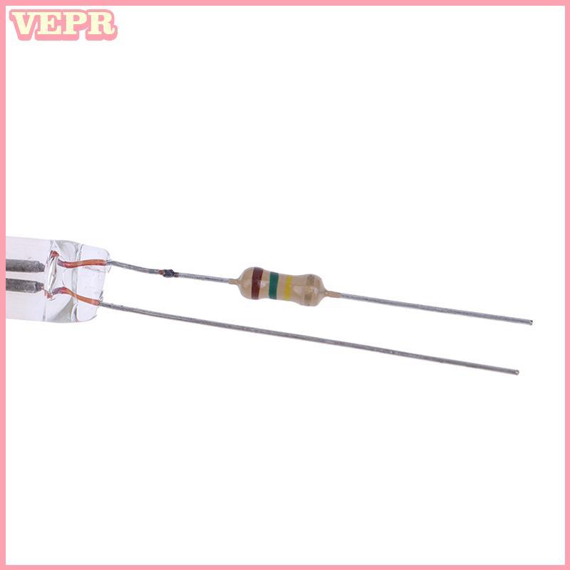 Nhang 20 chiếc Đèn báo neon có điện trở được kết nối với 220V 6 * 16 mm Đèn phát sáng neon Đèn báo chính vn
