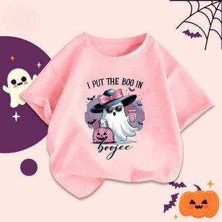 Áo thun in hình Halloween dễ thương dành cho bé trai, chỉ in một mặt.