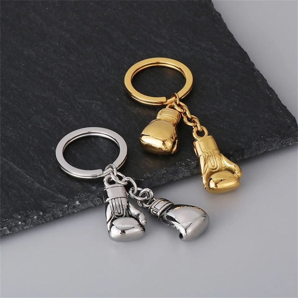 Móc khóa găng tay đấm bốc DAYONE, Vòng chìa khóa đấm bốc thể dục Mini, Chìa khóa ô tô dễ thương Túi gấp ba lô Trang trí mặt dây chuyền thể thao bằng kim loại Quà tặng trận đấu câu lạc bộ chiến đấu