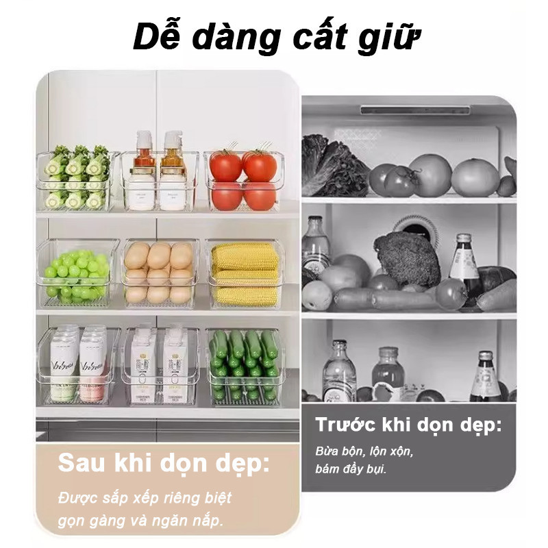 Hộp Bảo Quản Tủ Lạnh Dạng Ngăn Kéo - Đựng Rau, Quả, Trứng, Đồ Uống, Đa Năng, Tổ Chức Nhà Bếp Gọn Gàng