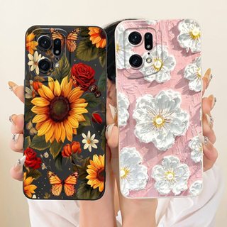 Dành Cho OPPO Find X5 Ốp Lưng CPH2307 Hoa Phổ Biến Silicon Mềm Bảo Vệ Camera Cho OPPO Find X5 Pro CPH2305 FindX5 X5Pro Vỏ
