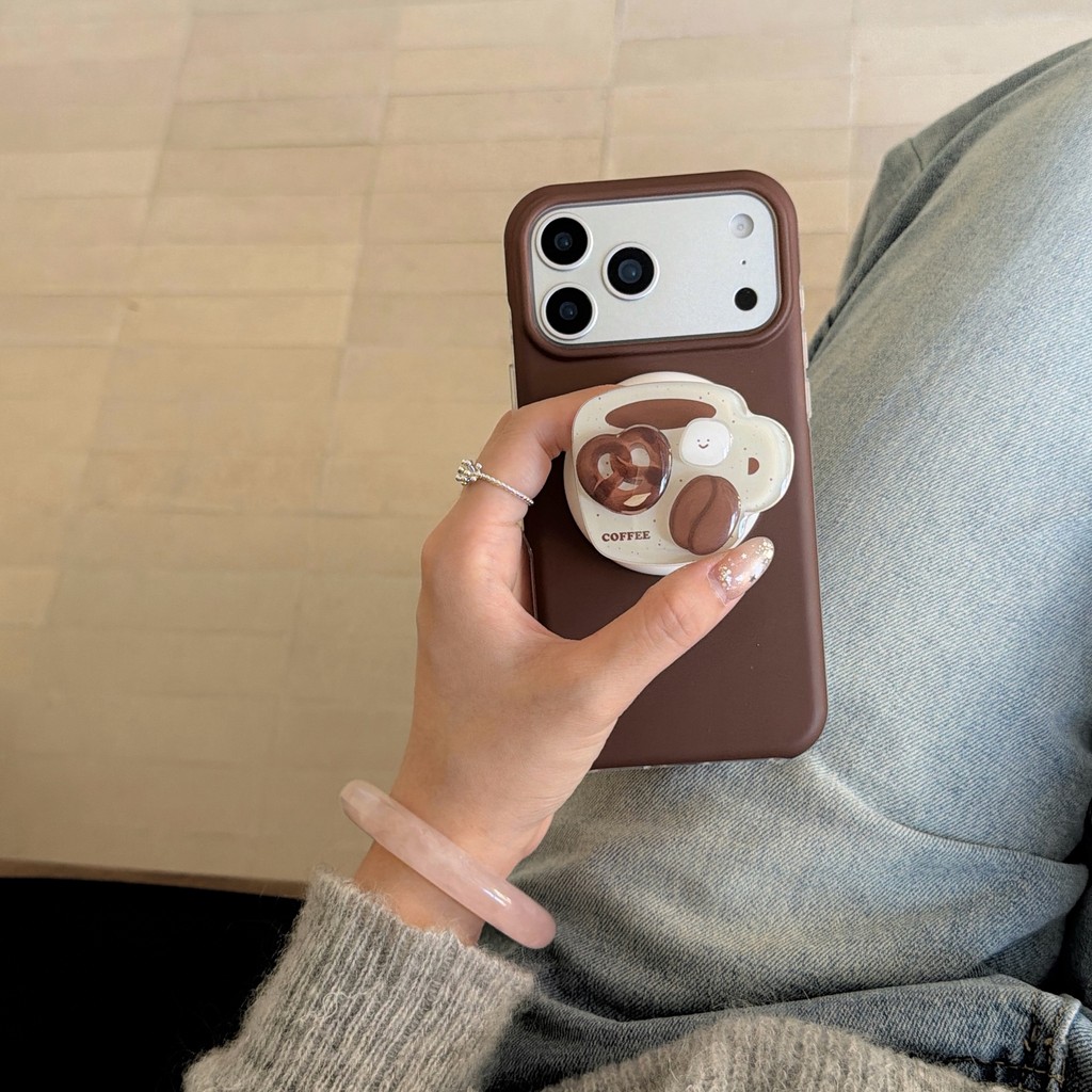 Ốp lưng iPhone hình cốc cà phê màu nâu mờ kiểu hút từ tính phù hợp cho iPhone 17 Pro Max, iPhone 17, iPhone 16, iPhone 15, iPhone 14 và iPhone 13
