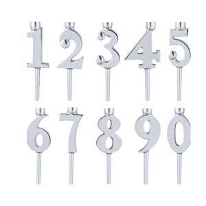 Cc Số Bộ Giá Đỡ Có Thể Tái Sử Dụng Sinh Nhật Kỹ Thuật Số Candleholders Số 0-9 Bánh Toppers Trang Trí Cho Tiệc Celebrati