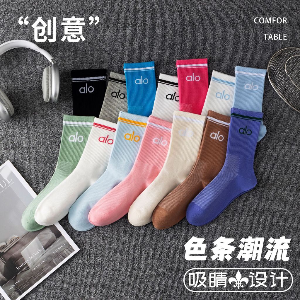 Tất tập yoga ống dài từ cotton nguyên chất, thoáng khí và thấm mồ hôi