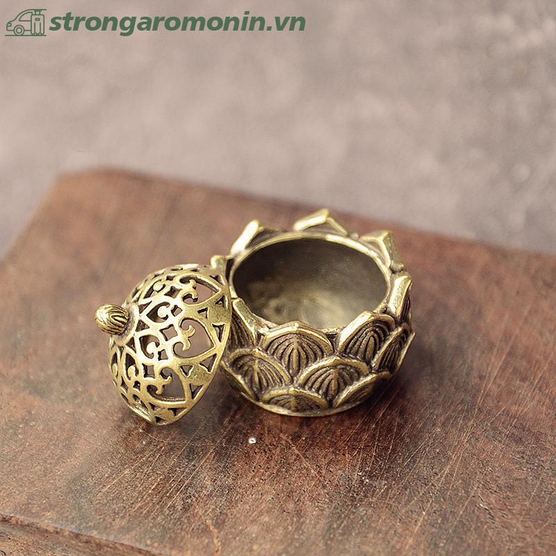 ST Đồng Thau Túi Sen Jiuding Hương Rỗng Hương Mini Lư ST