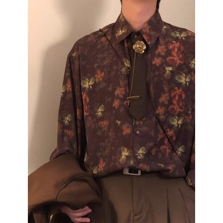 Áo sơ mi nam ESEA dài tay phong cách retro Nhật Bản in hoa thoáng khí thiết kế phong cách Hồng Kông