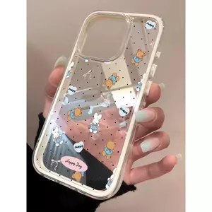 Cub Wave Dot cho iPhone 17 16Promax trường hợp 15 11 3 trong 1 bezel
