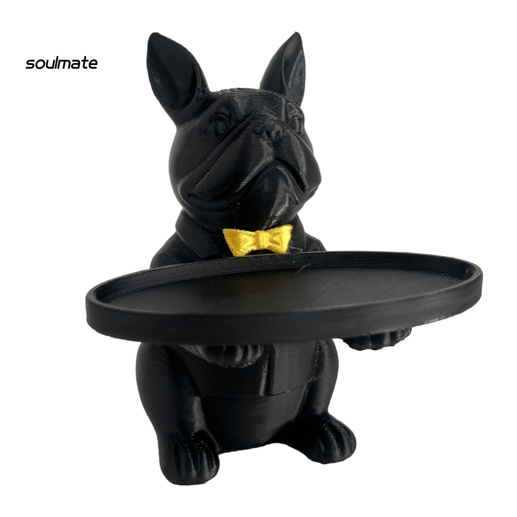 Linh hồn| Khay đựng đồ trang sức Bulldog Khay đựng chìa khóa Bulldog hiện đại Khay đựng đồ trang sức Kẹo – Bàn cà phê lối vào sành điệu Trang trí bàn làm việc văn phòng Hoàn hảo cho gia đình