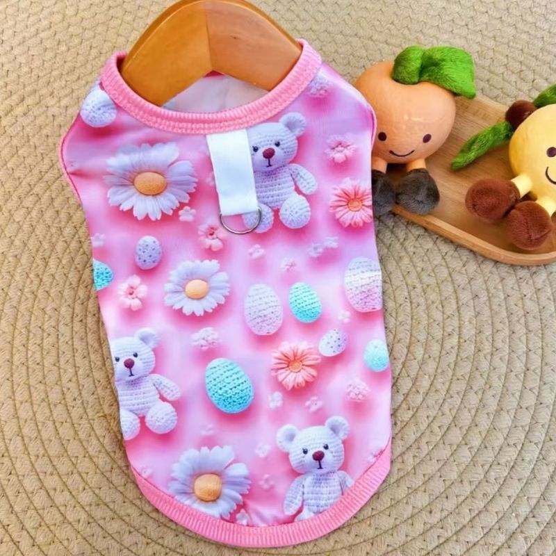 Thú Cưng Chó Mùa Xuân Mùa Hè 3D In Băng Lụa Chống Trơn Áo Vest Quần Áo Maltese Corgi Bichon Nhỏ Vừa Chó