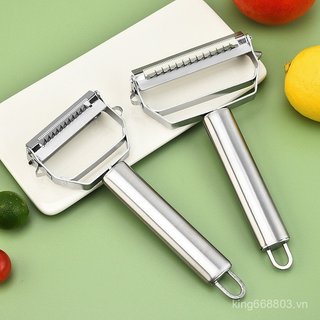 Dụng cụ gọt vỏ hai đầu bằng thép không gỉ Đa chức năng hai trong một Dụng cụ gọt vỏ nhà bếp gia đình Dụng cụ bào dưa trái cây Dụng cụ gọt vỏ khoai tây E0RY